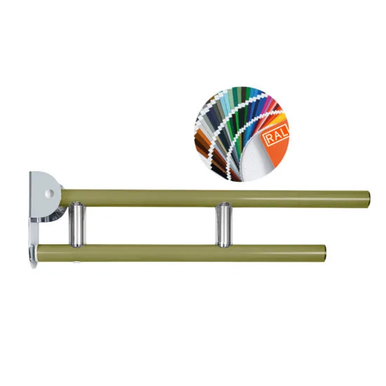 Pito-tukikaide, WC-paperiteline, pitkä kiinnityslevy, Deluxe, INOX, RAL6013, koot: L 60, 75 cm